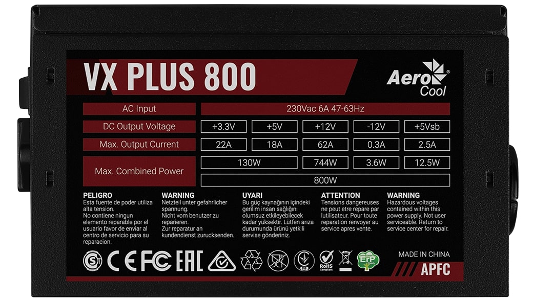 картинка Блок питания AeroCool VX PLUS 800W от магазина Одежда+